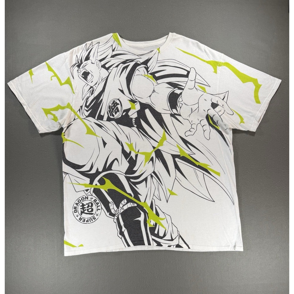 Dragon Ball Z Super Goku T-Shirt Men's Size XL White AOP ANIME Bird Studio